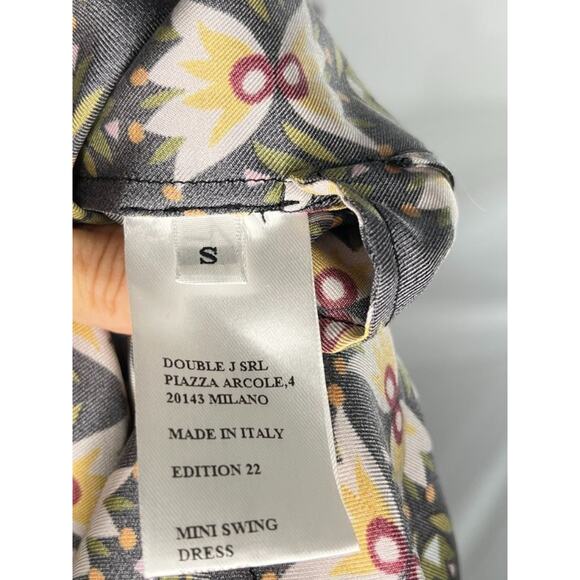 LA DOUBLEJ Sz S Small Mini Swing Dress Silk Short Sleeve Bacetto - Picture 4 of 12